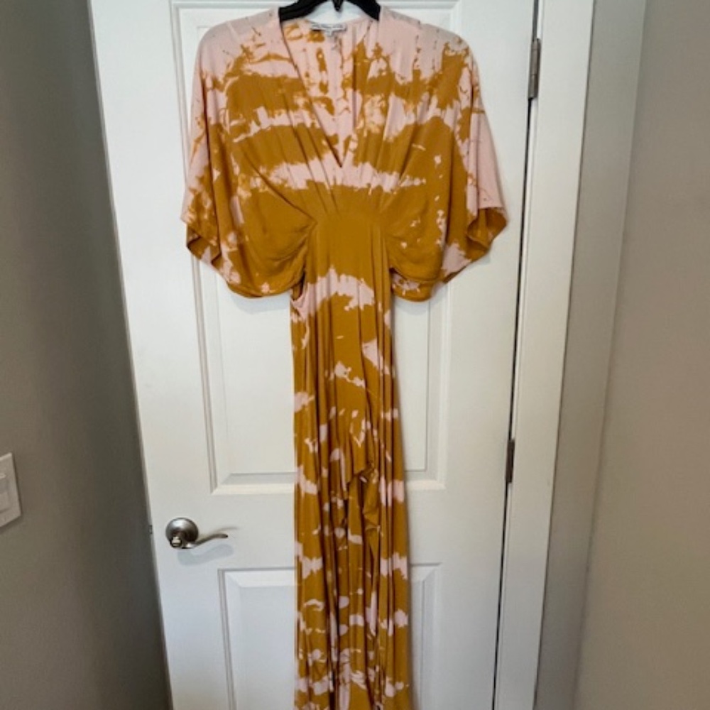 Young Fabulous & Broke Mustard and Blush Tie-Dye High-Low Maxi Dress - Picture 5 of 8